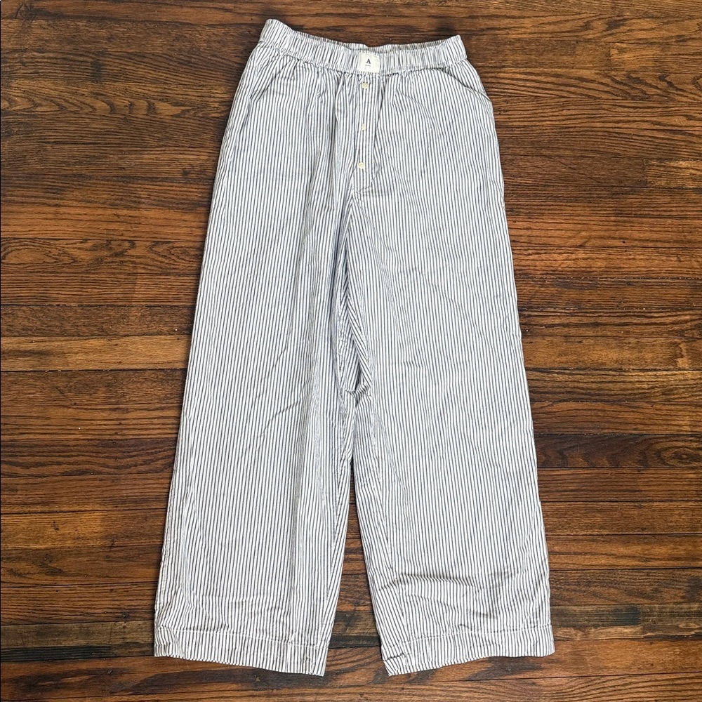 Anthropologie Blue and White Striped Wide Leg Pants - Picture 3 of 8